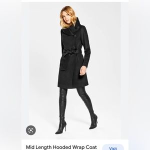Le Chateau mid length hooded wrap coat